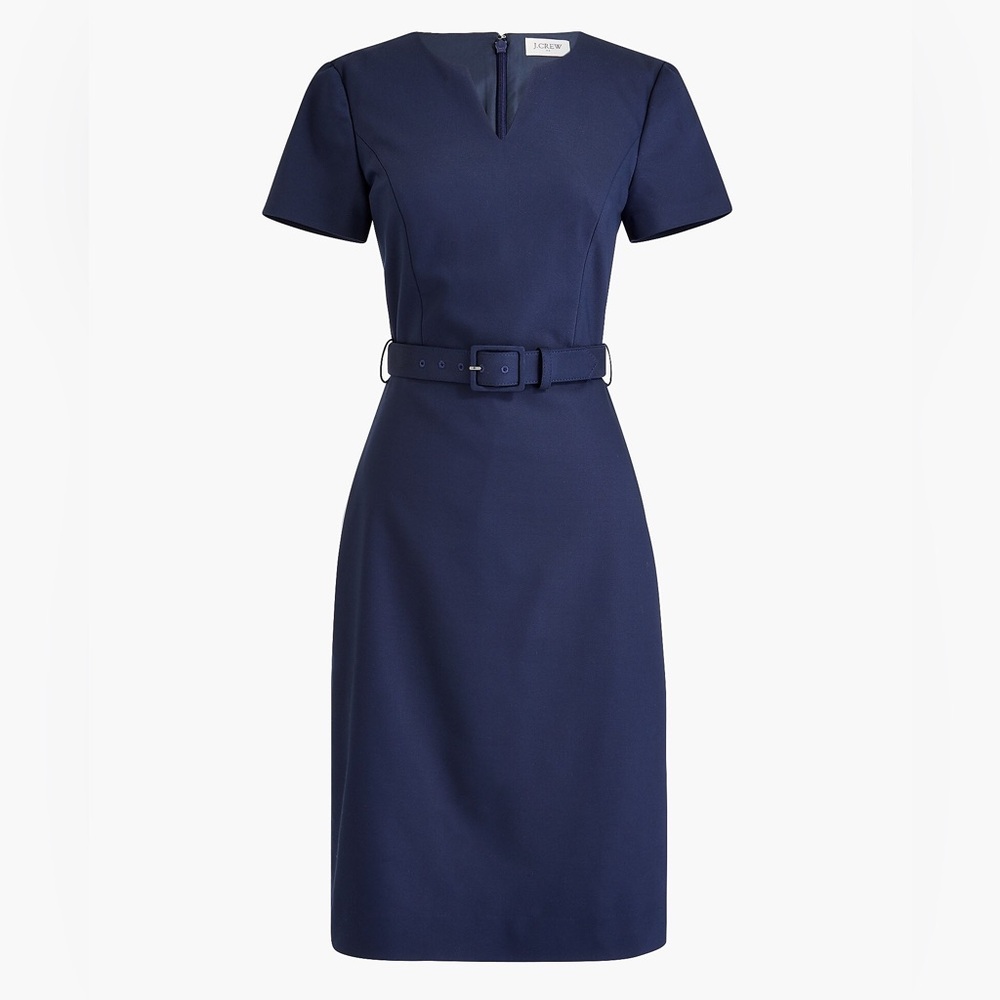 J. Crew Blue Sheath Midi Dress for Work